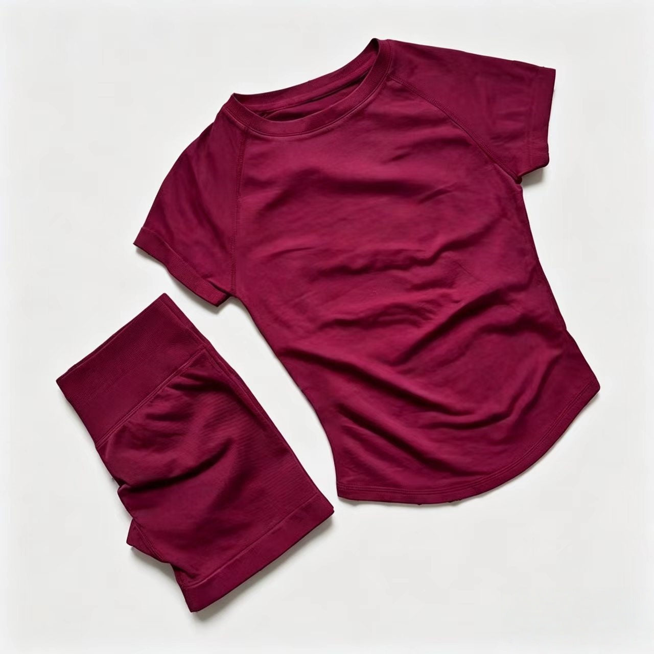 T588-1155 Breathable sports short sleeved shorts set, training exercise yoga fitness suit