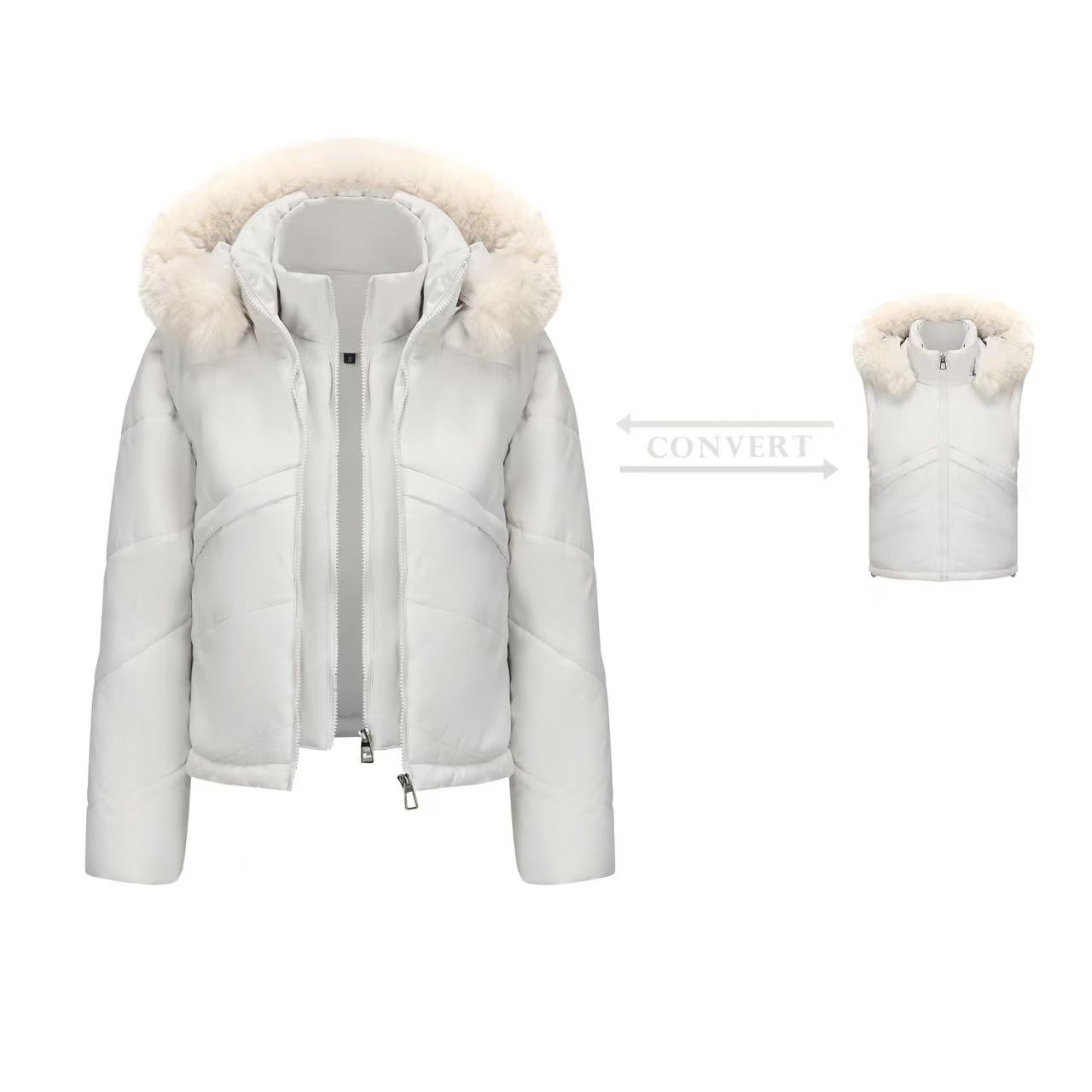 T588-711   Fake two fashionable short hooded jackets-GYYF