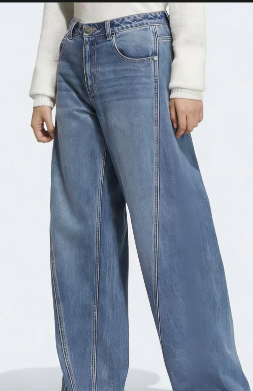 T588-1025  Loose denim casual pants