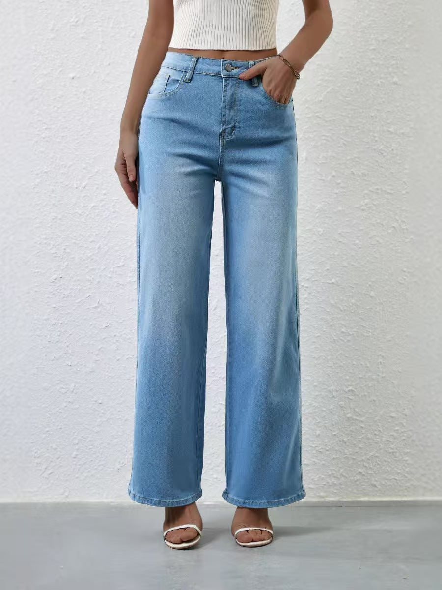 T588-746  High waisted loose casual women's jeans