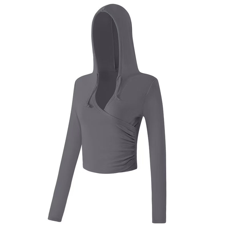 T588-1094 New yoga clothes, quick drying and slimming running long sleeved fitness clothes