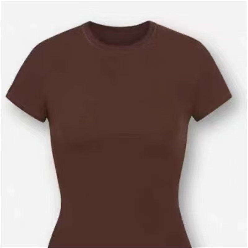 T588-1104 Short sleeved comfortable and beautiful solid color